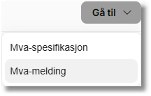 Gå til-meny med Mva-spesifikasjon og Mva-melding