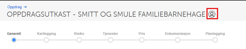 Smitt og smule familiebarnehage — faner: Generelt, Kartlegging, Risiko, Tjenester, Pris, Dokumentasjon, Planlegging