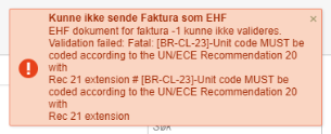 Feilmelding: Validering-feltet må inneholde ERR-CL-21 og Rec 3 extension BBR-CL-231