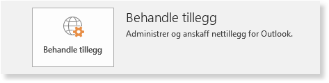 Behandle tillegg-ikon: Administrer og anskaffelse av nettklienter for Outlook