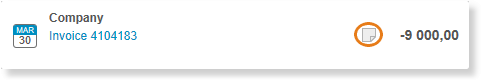 Faktura 4104183, Selskap, beløp -9 000,00 — kreditnota