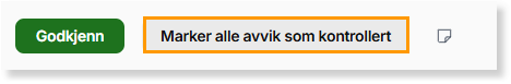 Knappene Godkjenn og Marker alle avvik som kontrollert i mva-avstemming, der sistnevnte er uthevet